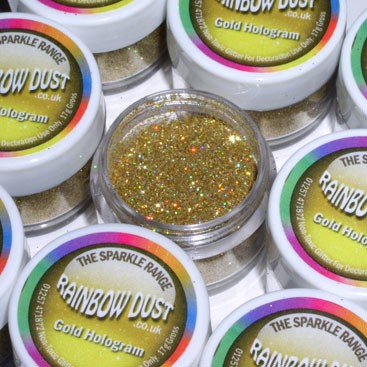 Purpurina comestible Rainbow Dust holograma oro